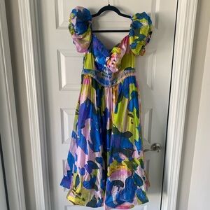 Tracy Reese Multicolor Floral Dress, Size Large, Preowned